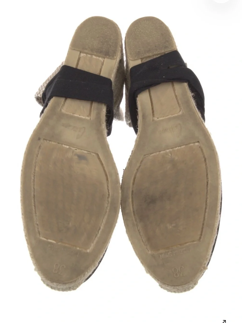 Castaner Black Canvas Espadrille Wedge with Ankle Tie